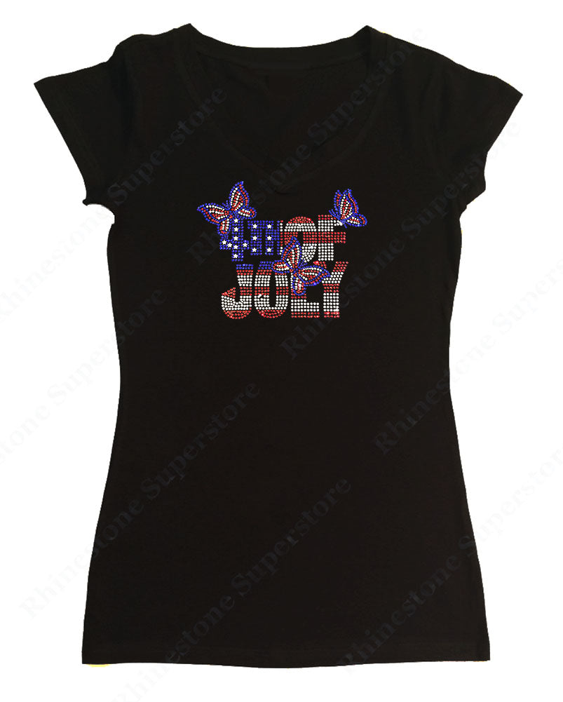 4th of July with Butterflies in Rhinestones women