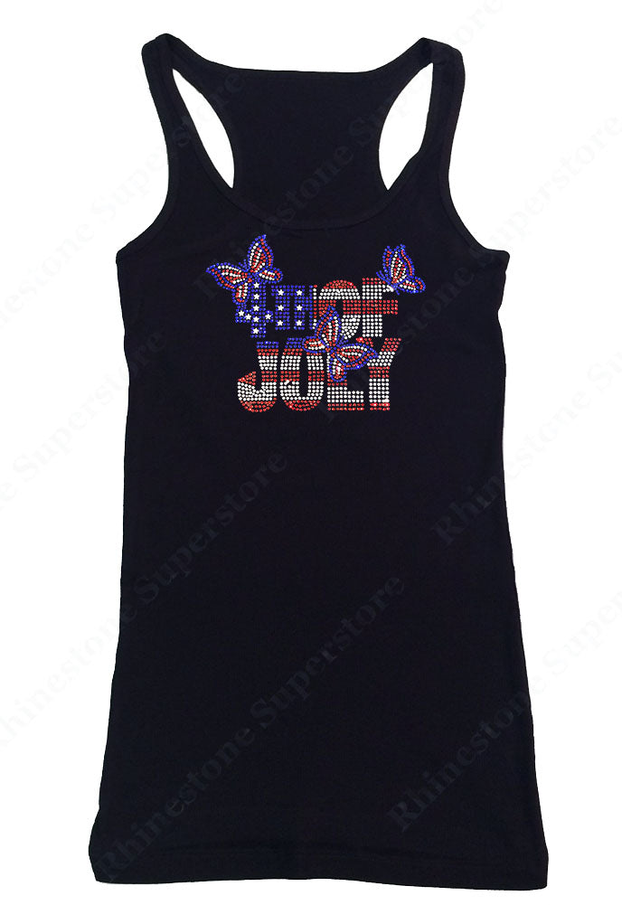 Womens T-shirt with 4th of July with Butterflies in Rhinestones