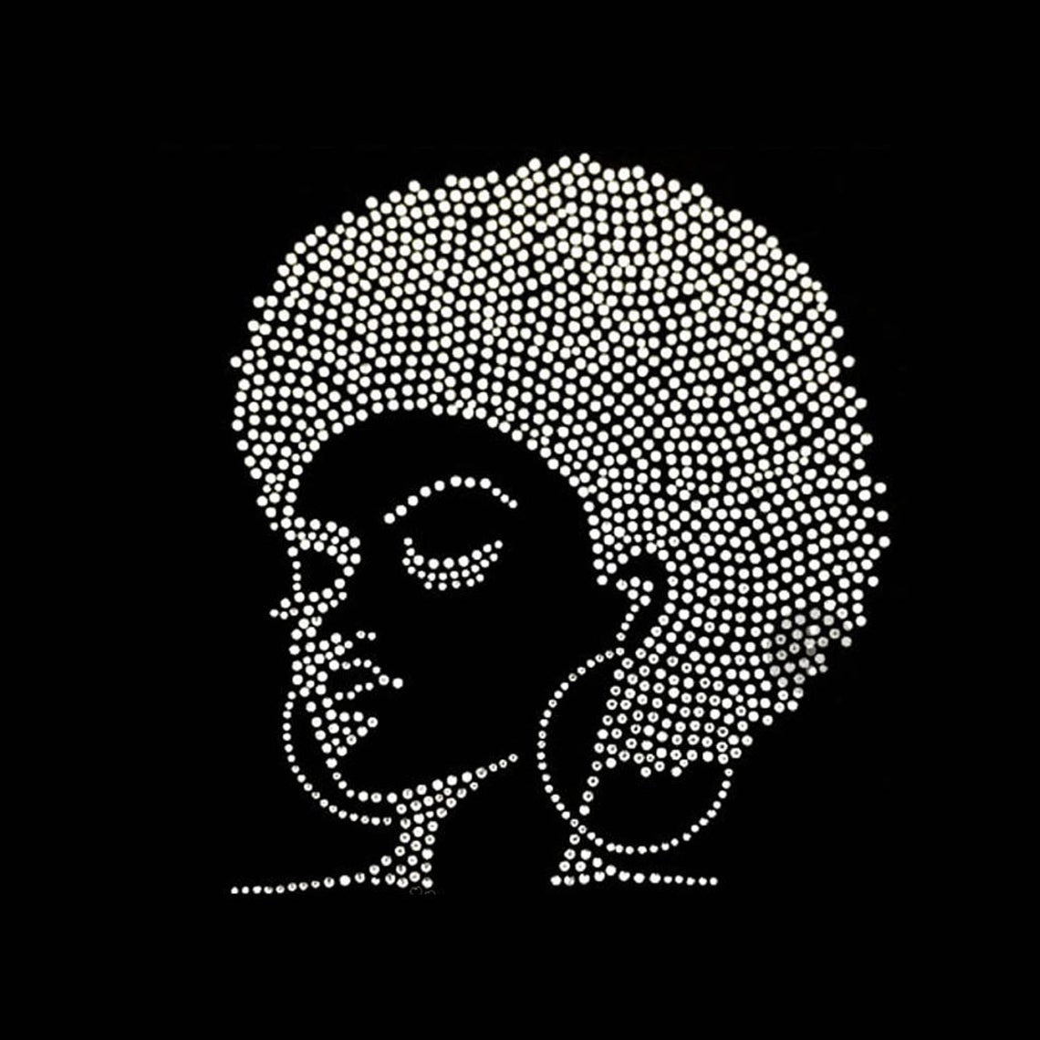 Afro Girl with Hoop Earings