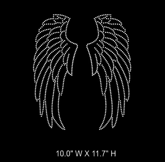 Rhinestone Transfer " Angel Wings " DIY, Heat Transfer, Iron-on