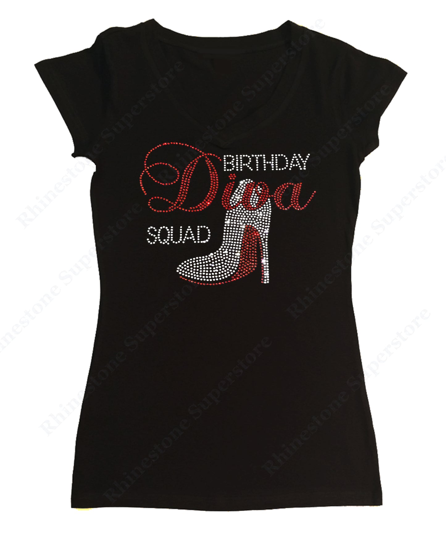 Birthday Diva Squad with Heel in rhinestones women