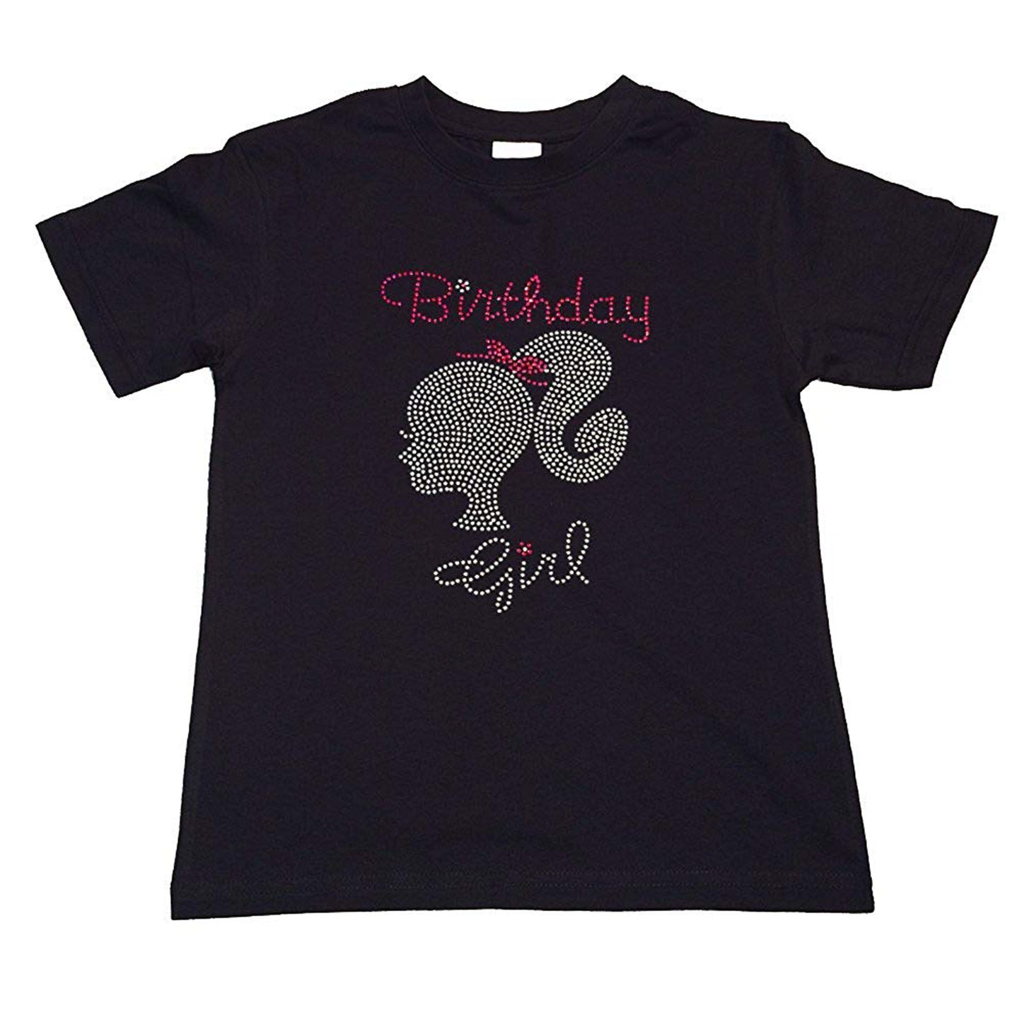 Girls Rhinestone T-Shirt " Birthday Girl with Silhouette " Size 3 to 14 Available