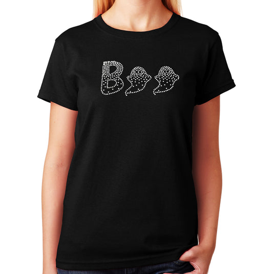 Boo Ghost Halloween in Rhinestones