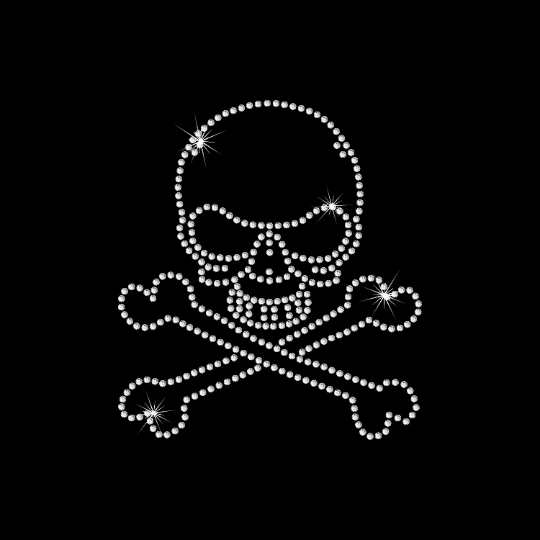 Rhinestone Transfer " Boys Skull " Hotfix , Iron On, Bling, Trendy, DIY