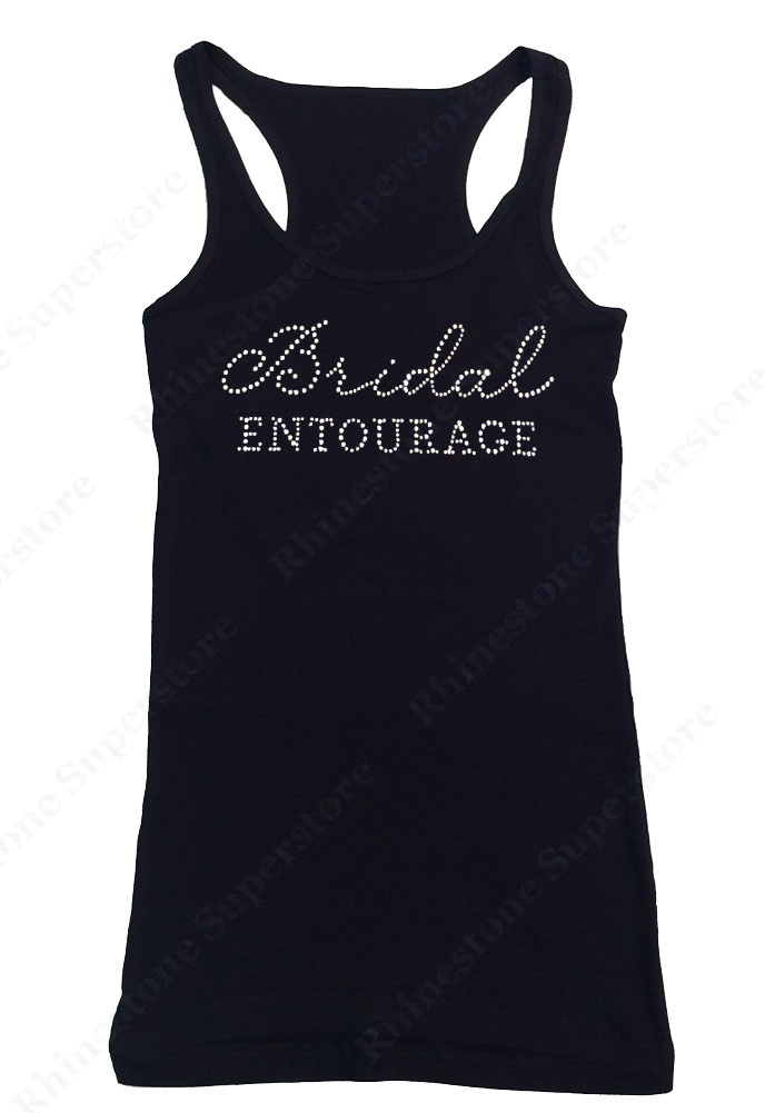 Womens T-shirt with Bridal Entourage in Rhinestones
