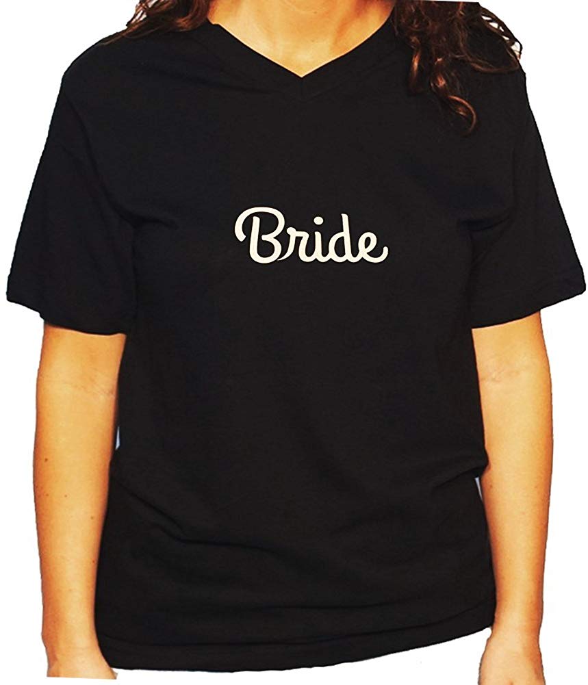 Women's / Unisex T-Shirt with Bride in Glitter Print