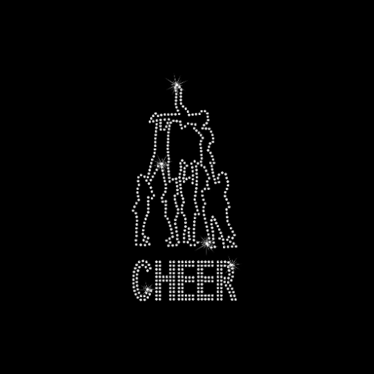 Products Rhinestone Transfer " Cheer Pyramid " Cheerleader, Hotfix , Iron On, Bling, Trendy, DIY