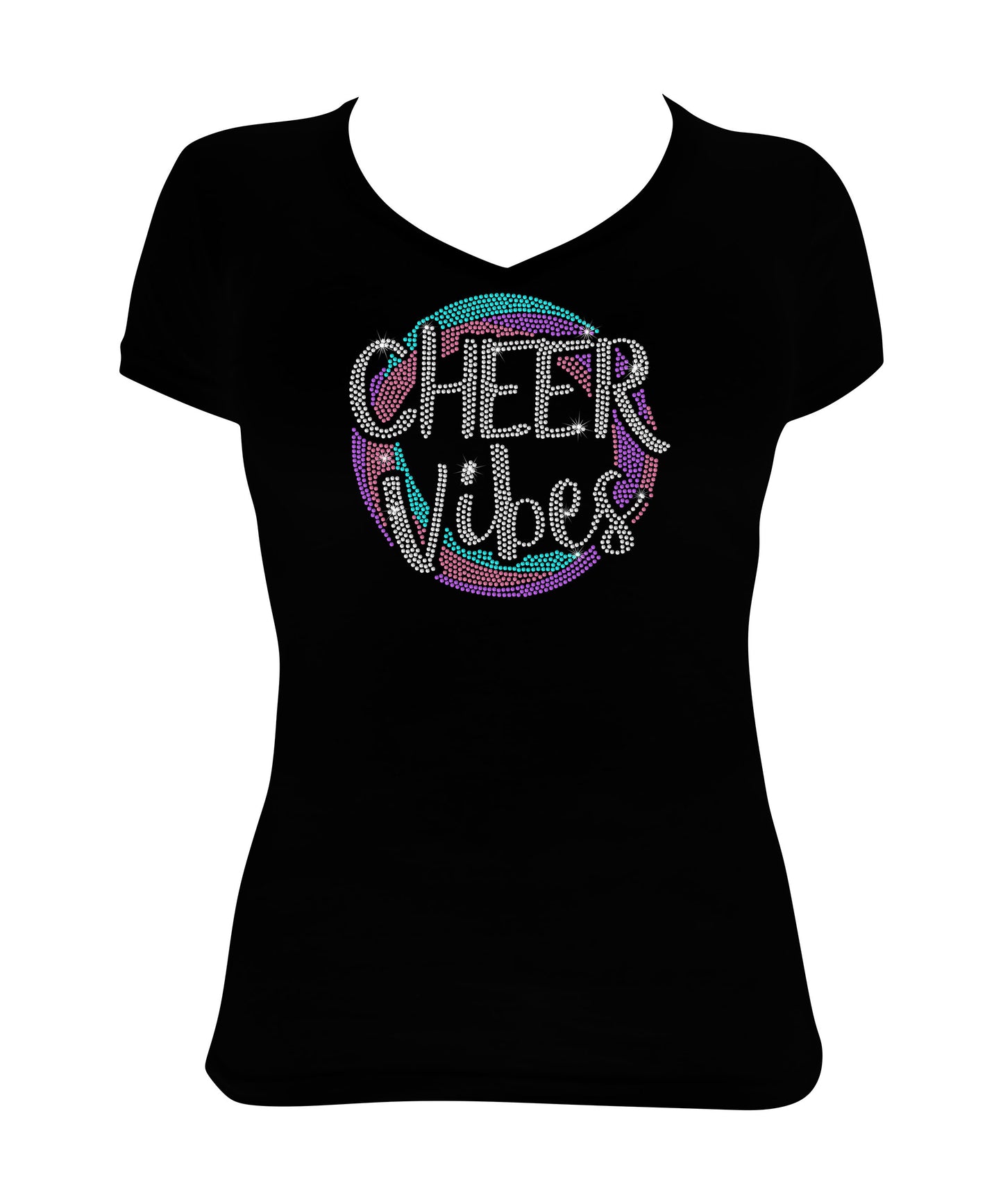 Colorful Cheer Vibes - Cheer Shirt, Cheer Bling