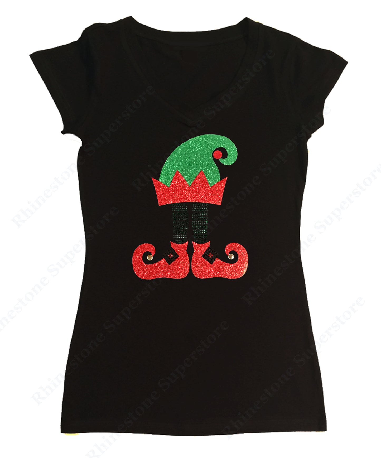 Christmas Elf Hat and Shoes in Glitters cap sleeve