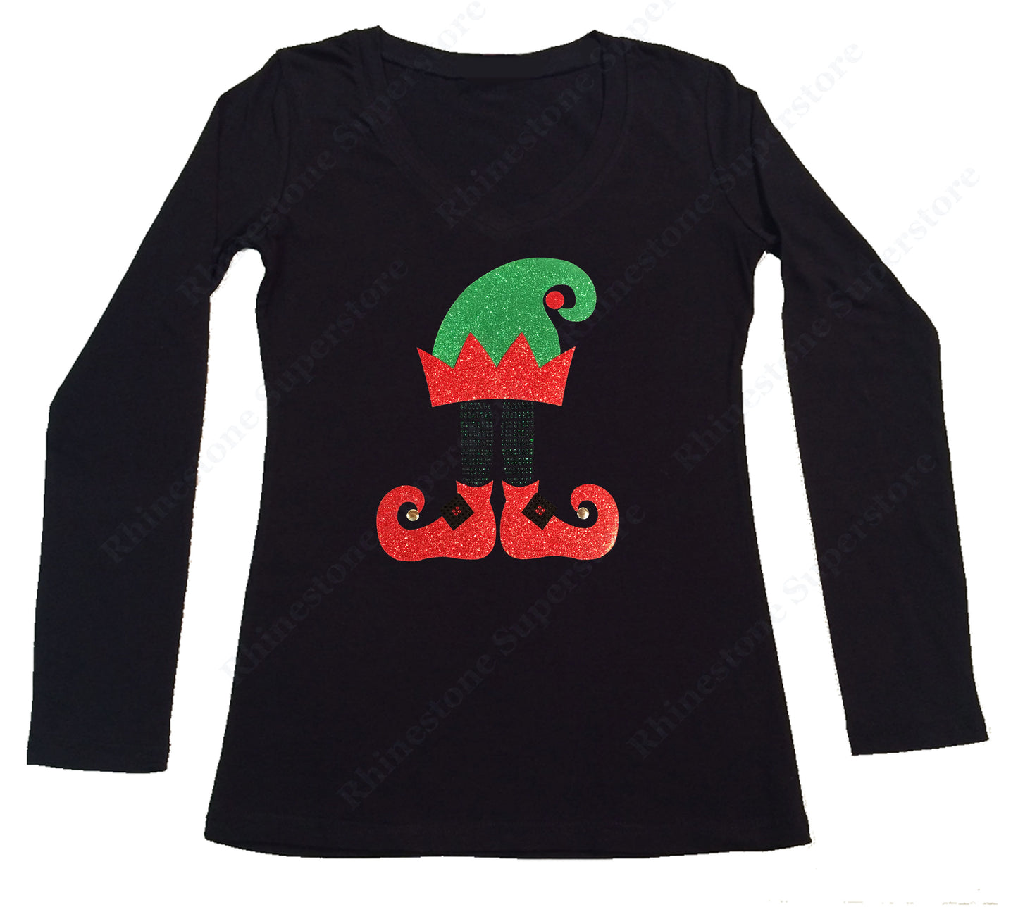 Christmas Elf Hat and Shoes in Glitters long sleeve