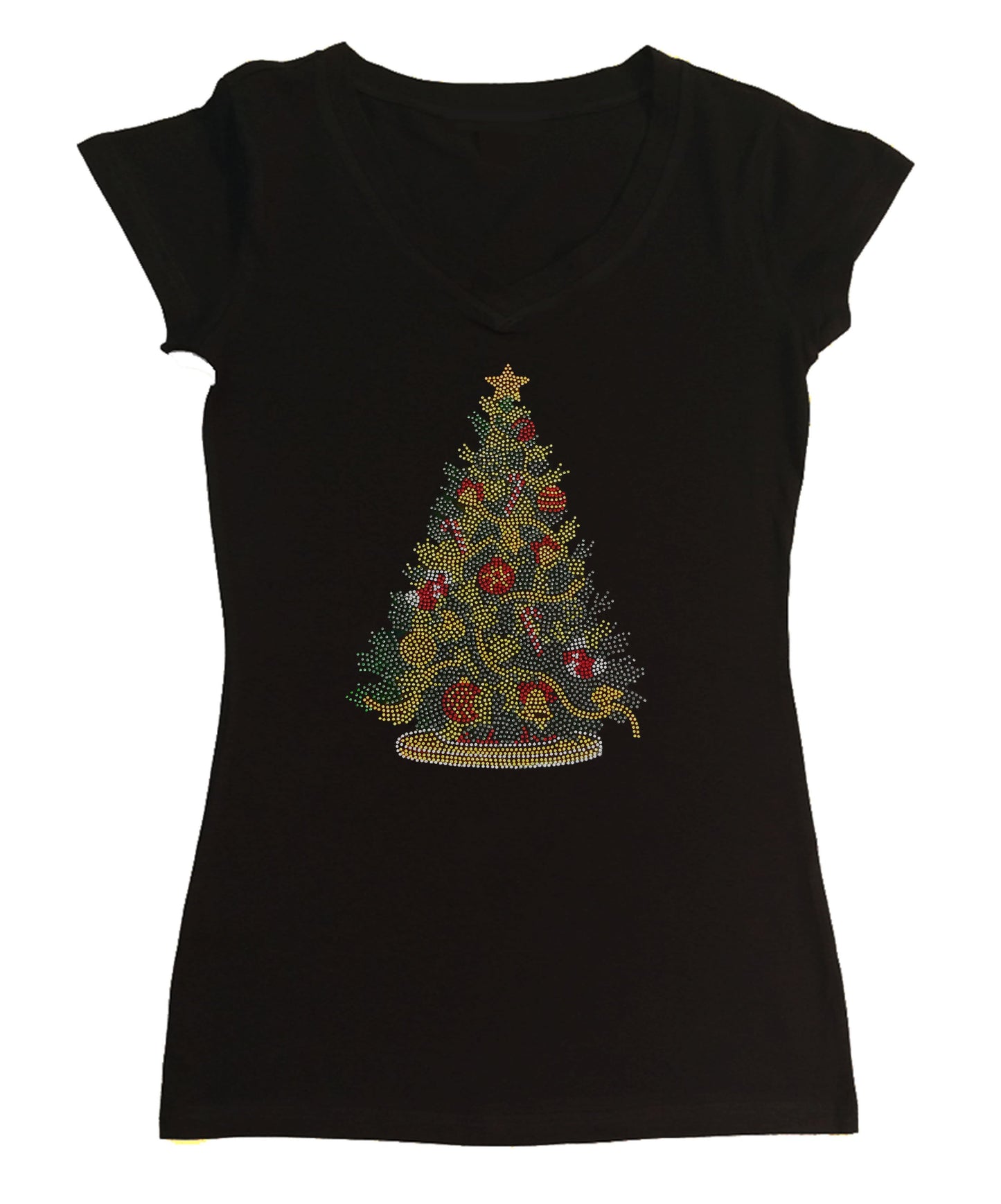 Colorful Christmas Tree in Rhinestuds