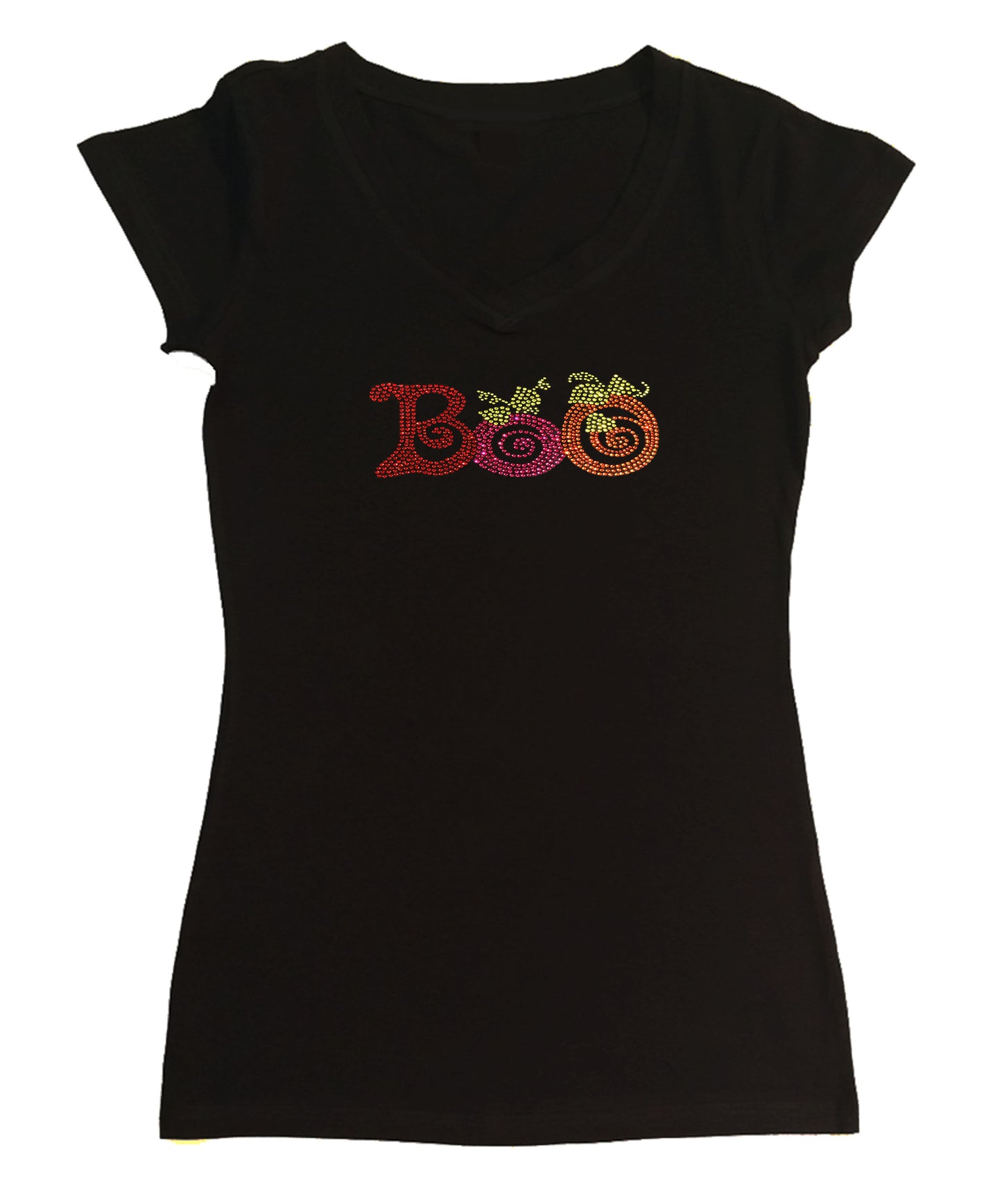 Colorful Halloween Boo in Rhinestones