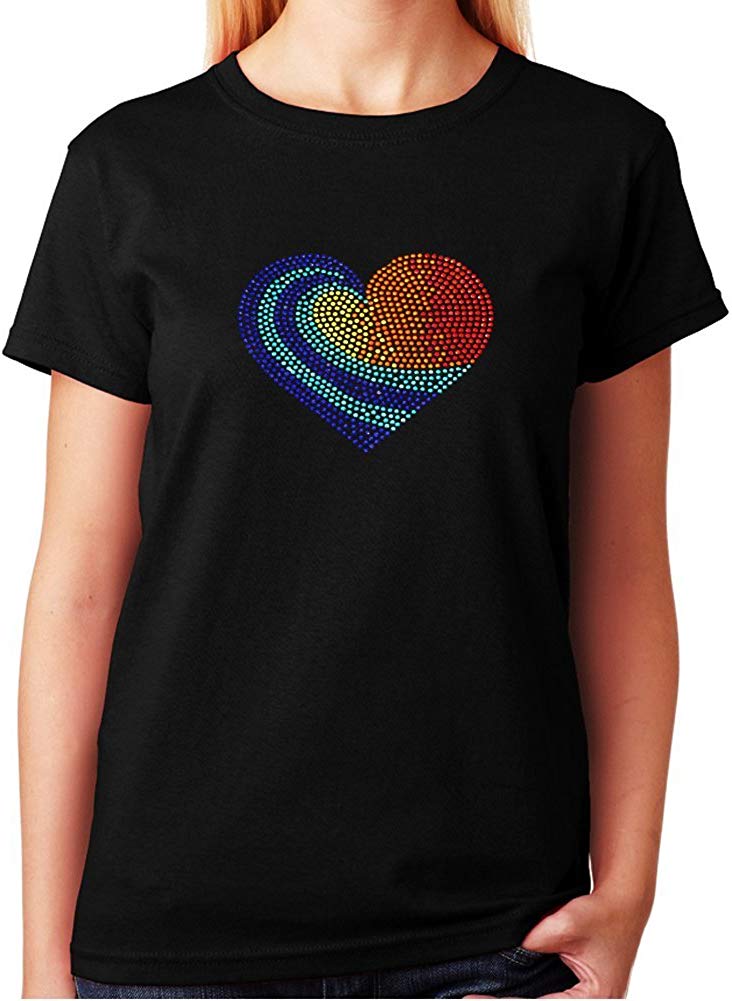 Colorful Heart in Rhinestuds