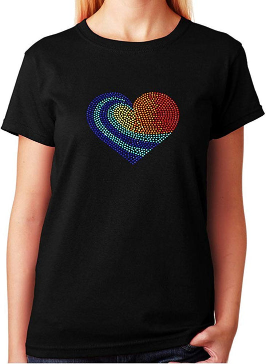 Colorful Heart in Rhinestuds