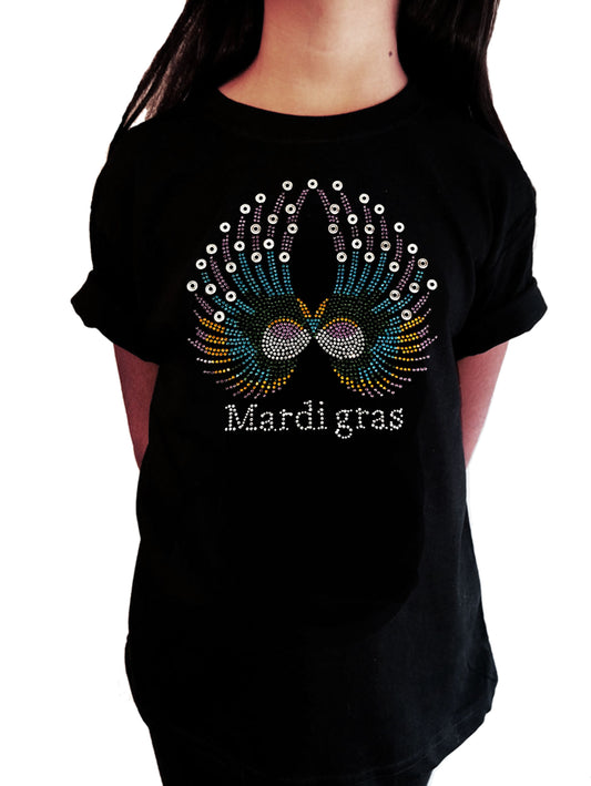 Colorful Mardi Gras Wings in Rhinestone