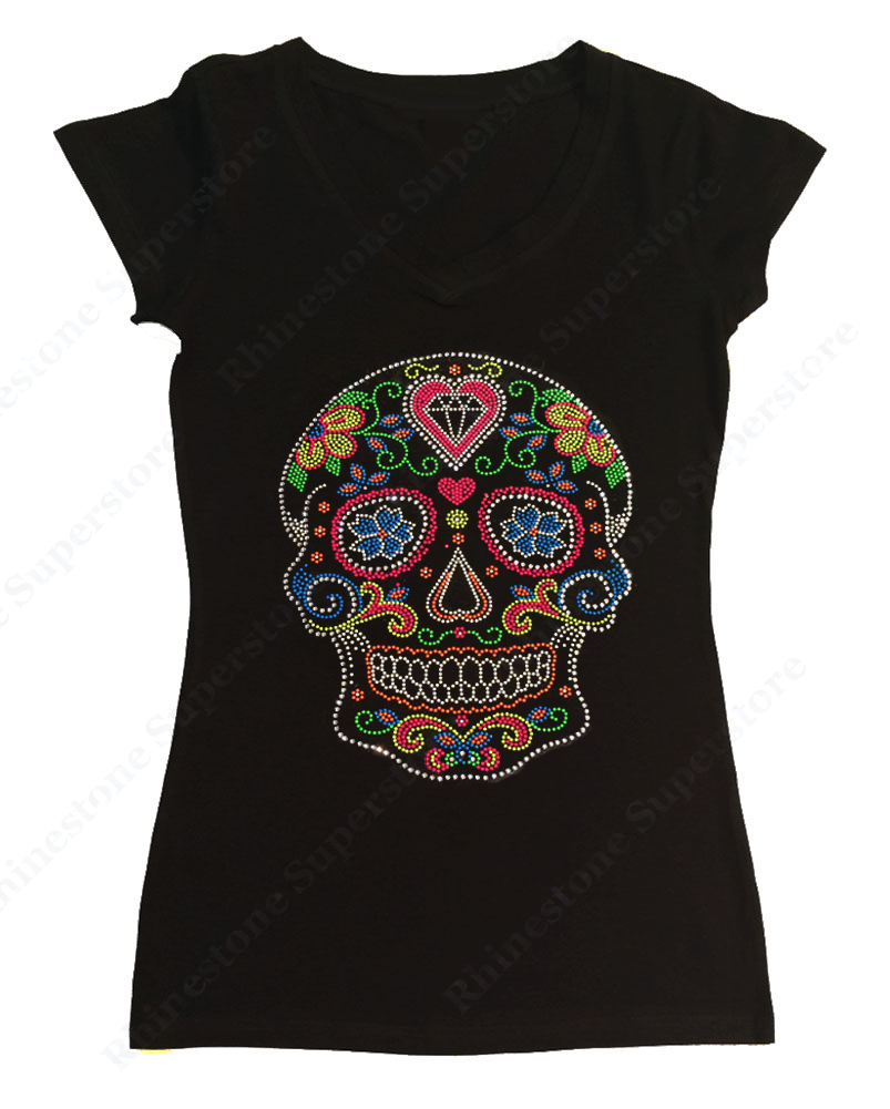 Womens skull best sale t shirt