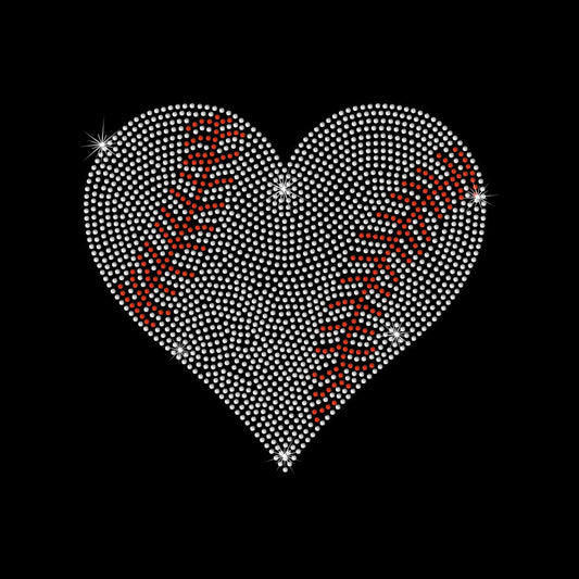 Crystal Baseball Heart or Baseball & Softball Heart