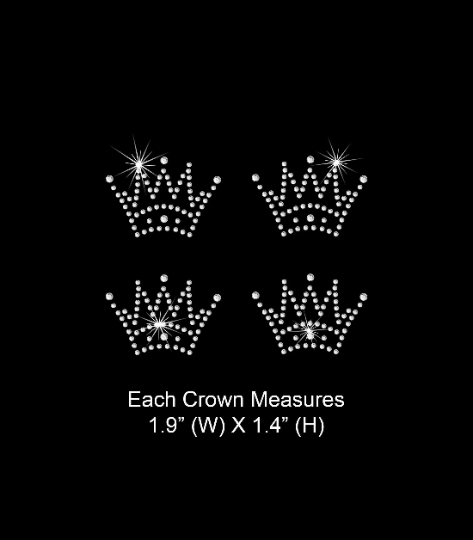 Rhinestone Transfer " Crystal Mini Crowns " Hotfix , Iron On, Bling, Trendy, DIY