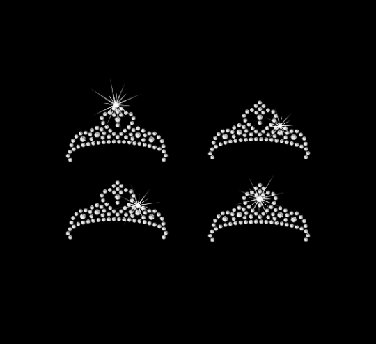 Rhinestone Transfer " Crystal Mini Tiara " Hotfix , Iron On, Bling, Trendy, DIY