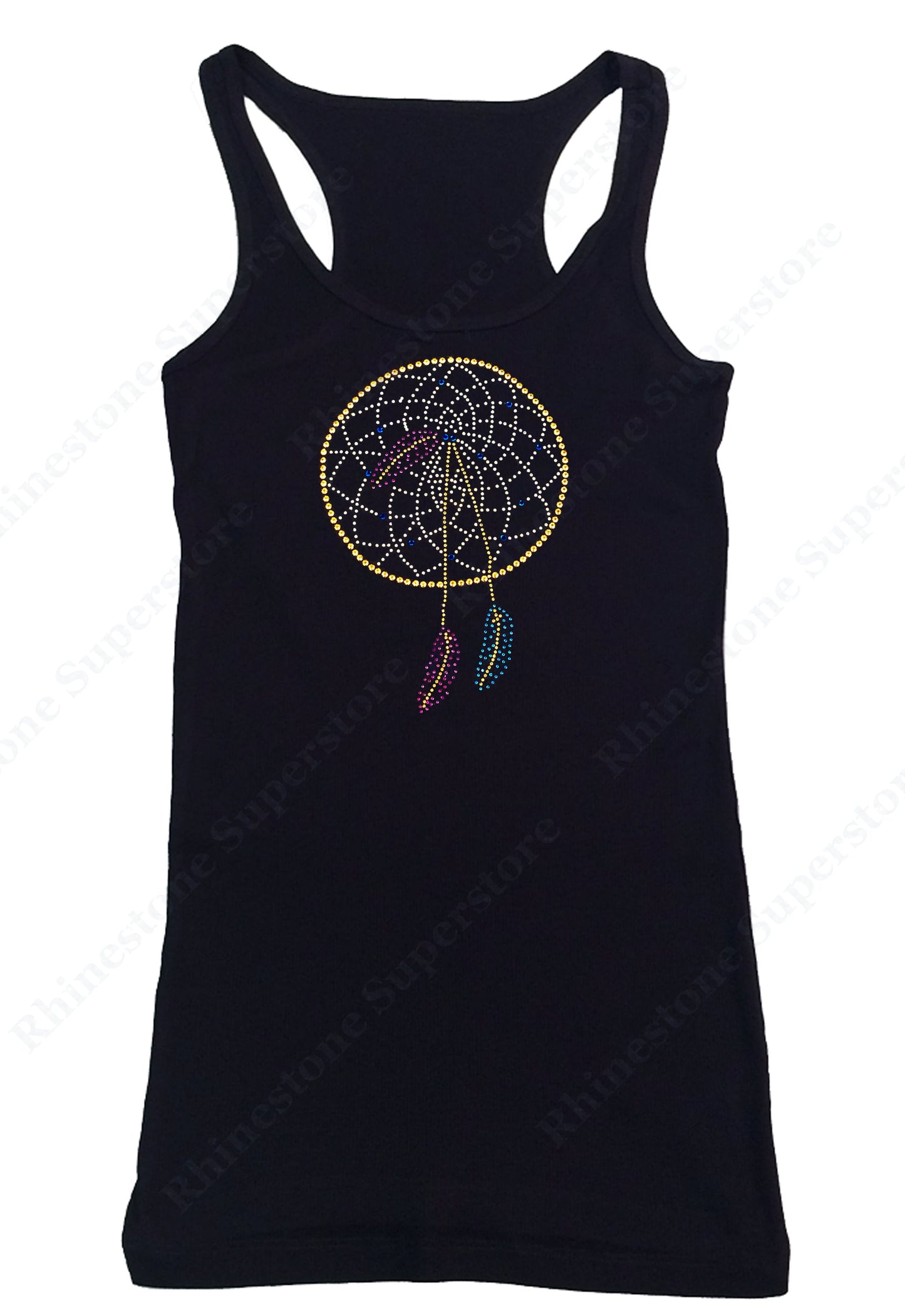 Womens T-shirt with Dream Catcher in Rhinestones