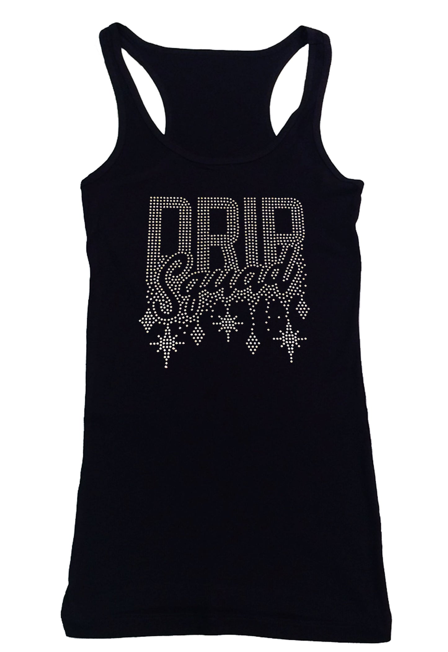 Women's Rhinestone Fitted Tight Snug Shirt Drip Squad in AB