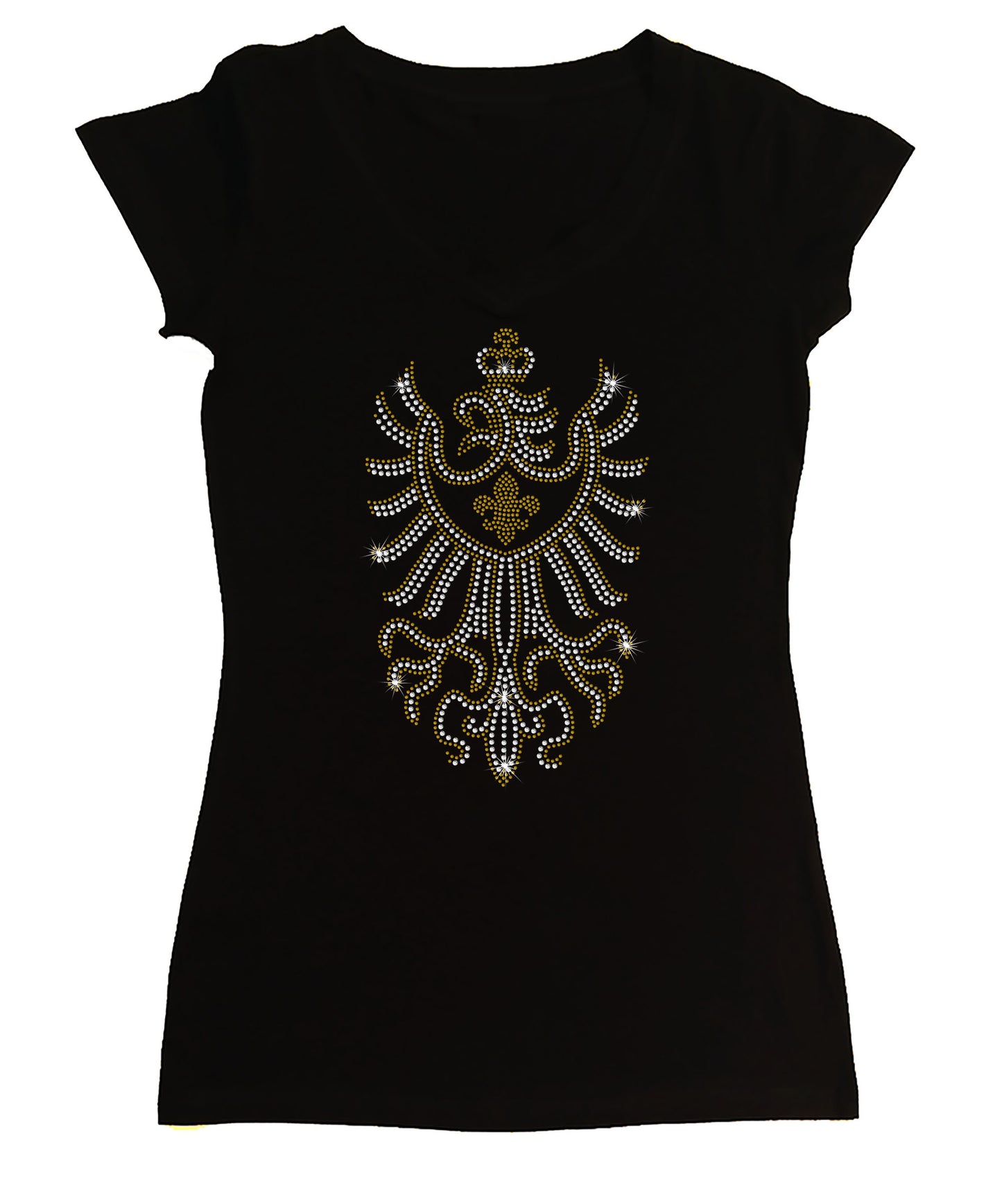 Women's Rhinestone Fitted Tight Snug Shirt European Eagle