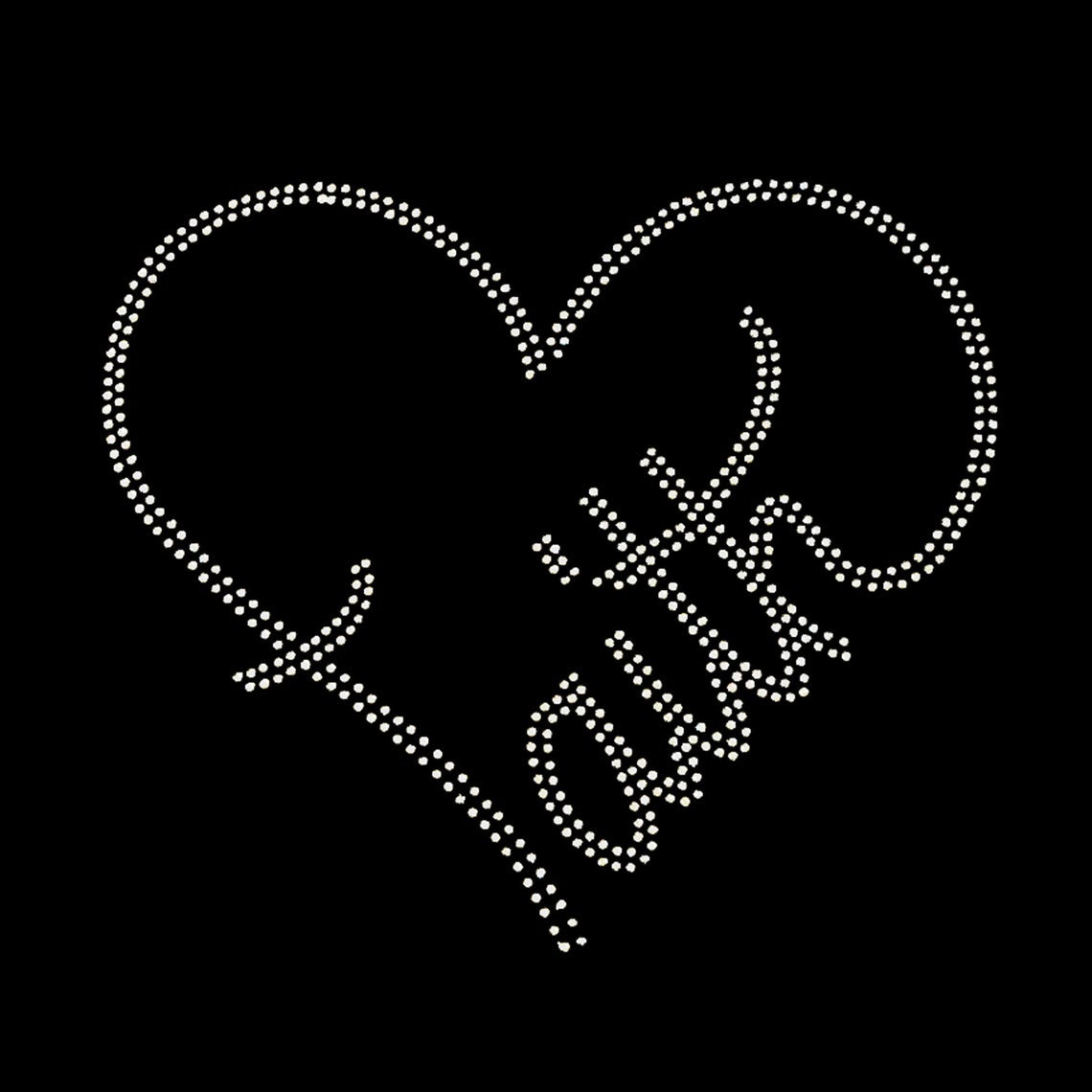 Faith Heart rhinestones transfer