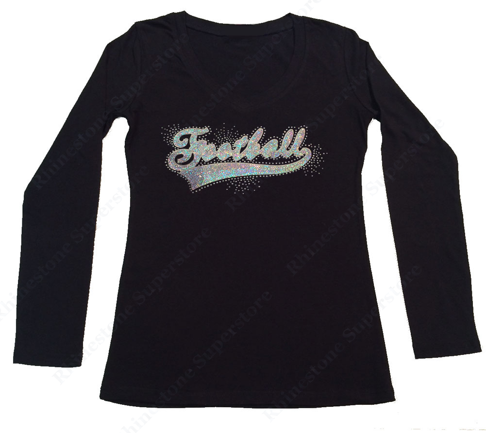 Womens T-shirt with Football in AB Sequence