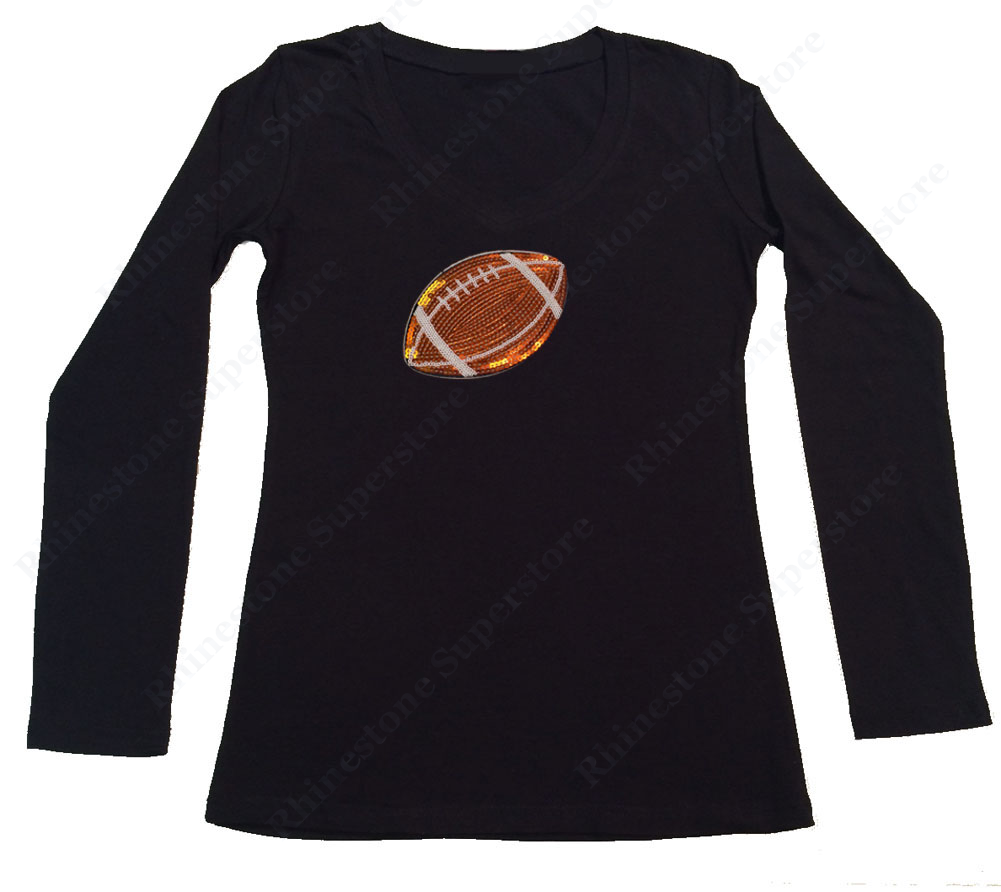 Womens T-shirt with Football in Sequence
