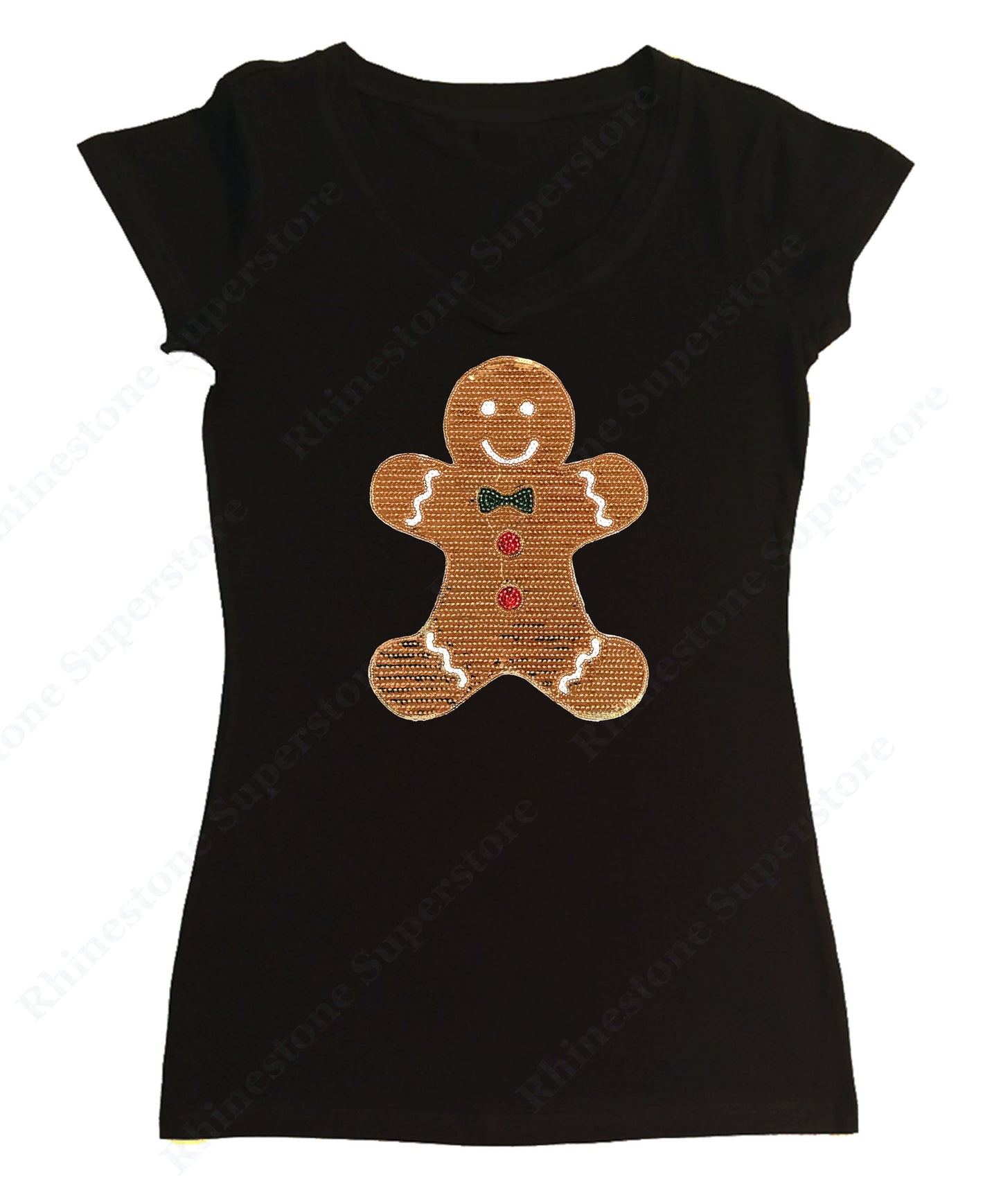 Ginderbread Man in Sequence cap sleeve