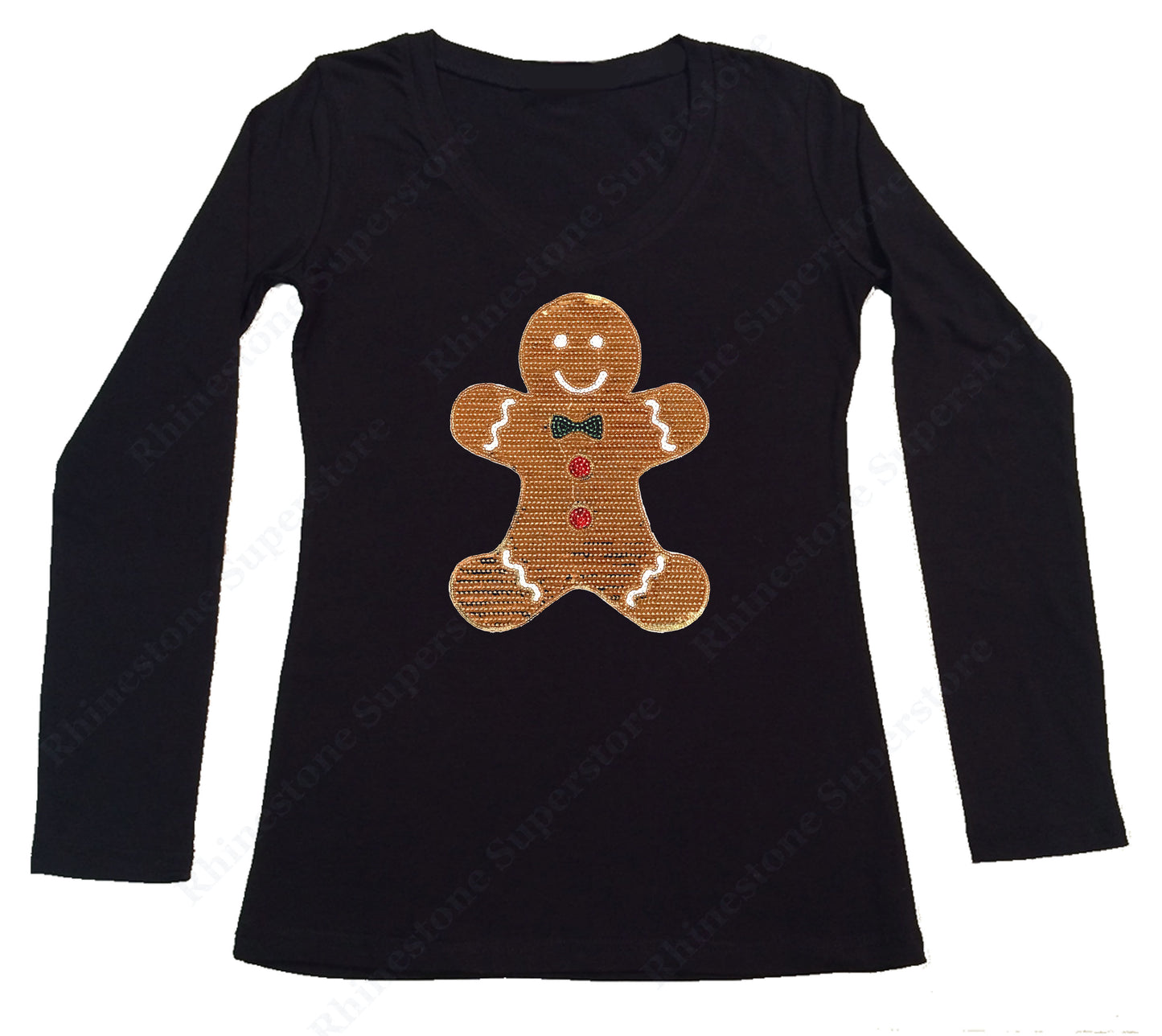 Ginderbread Man in Sequence long sleeve