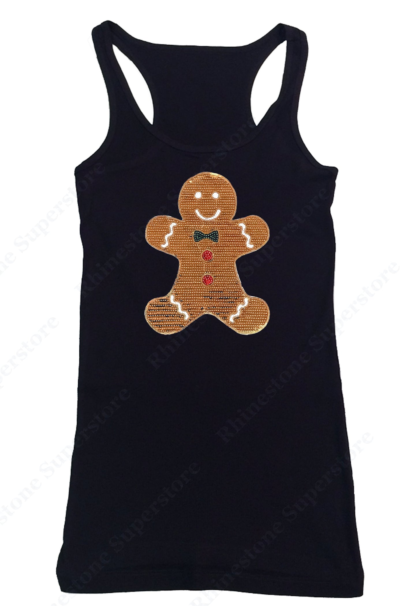 Ginderbread Man in Sequence tank top