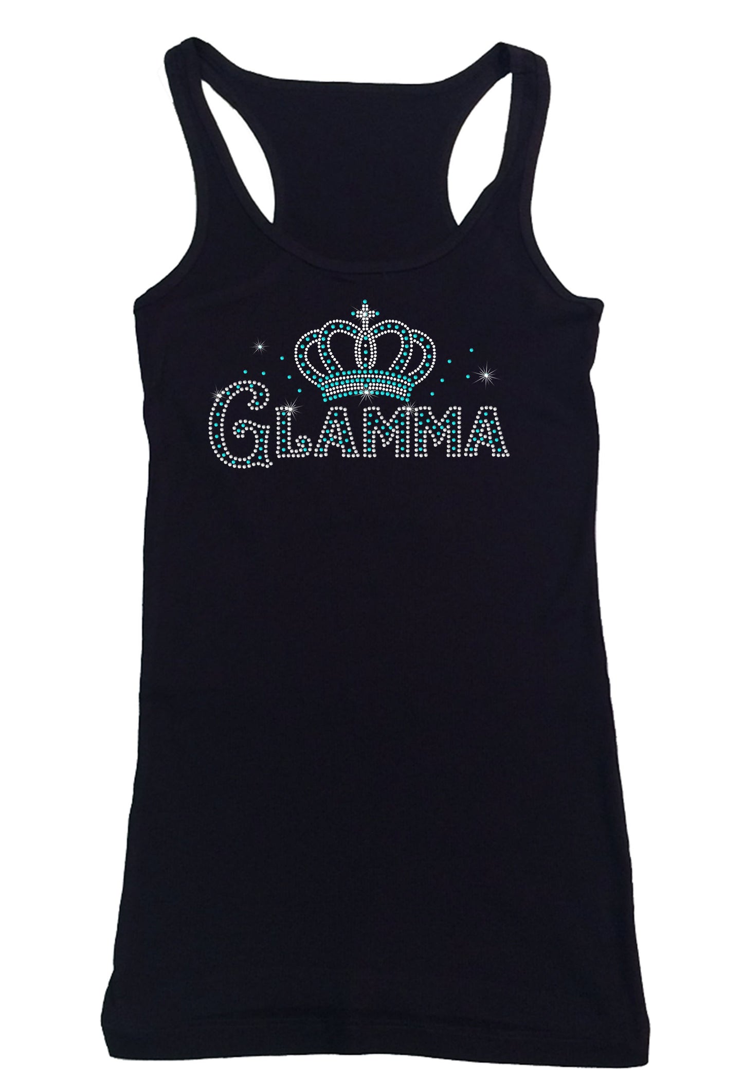 Womens T-shirt with Glamma with Crown in Rhinestones
