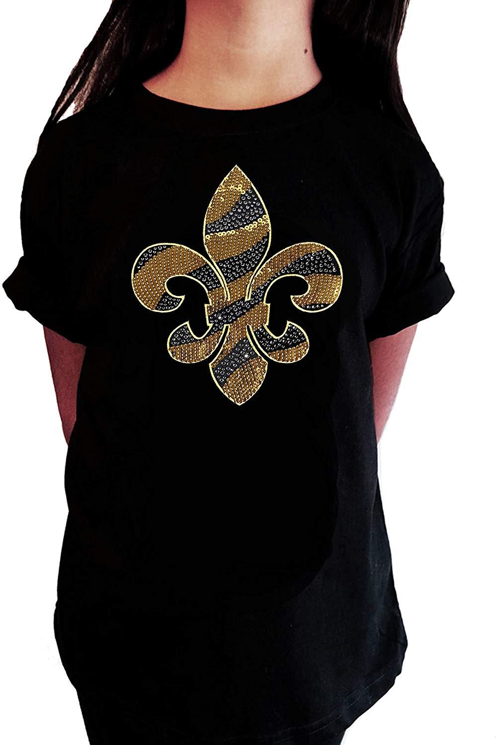 Gold Sequins and Rhinestones Fleur de Lis
