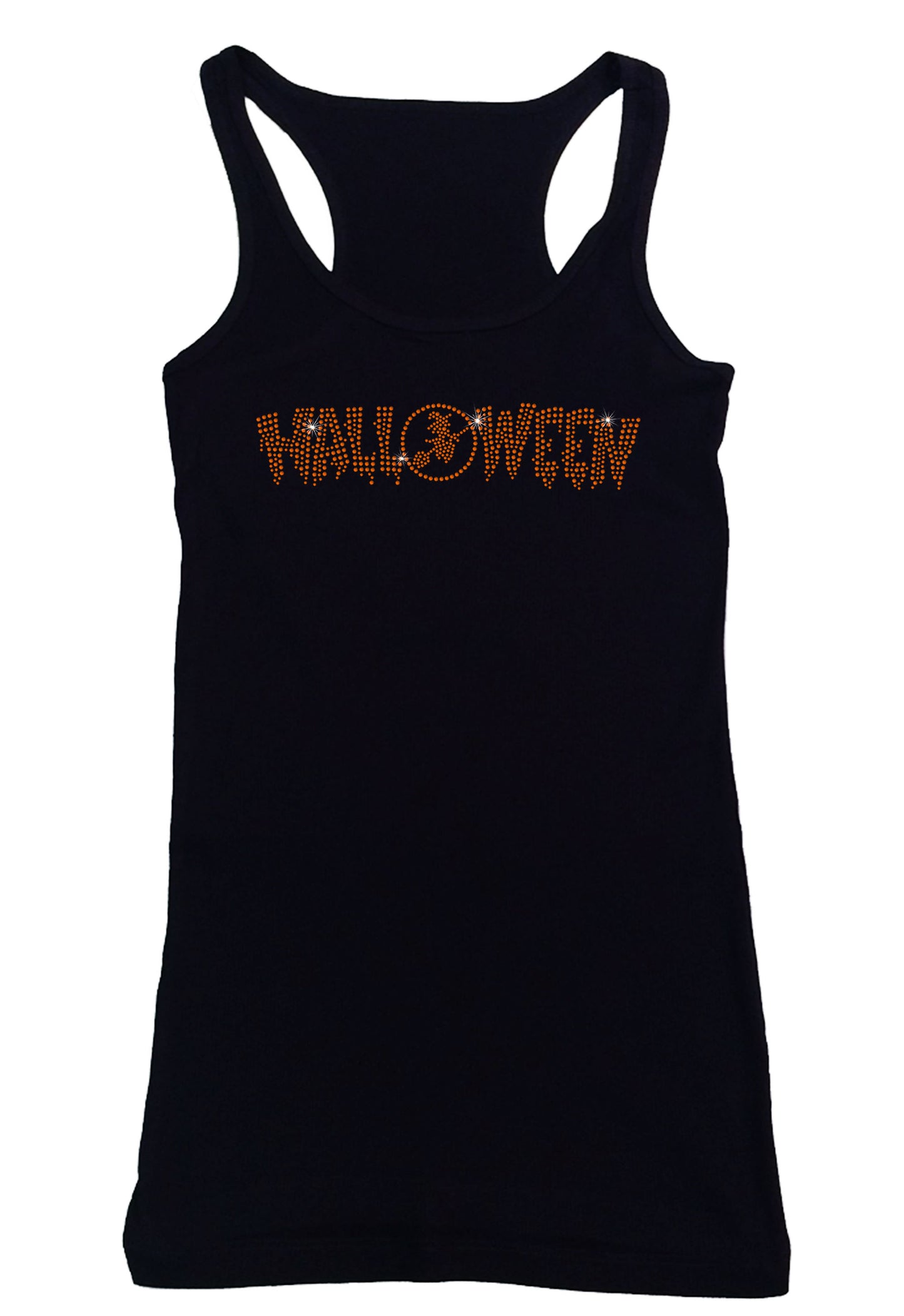 Women's Rhinestone Fitted Tight Snug Shirt Halloween with Witch - Halloween Shirt, Halloween Party, Witch Shirt