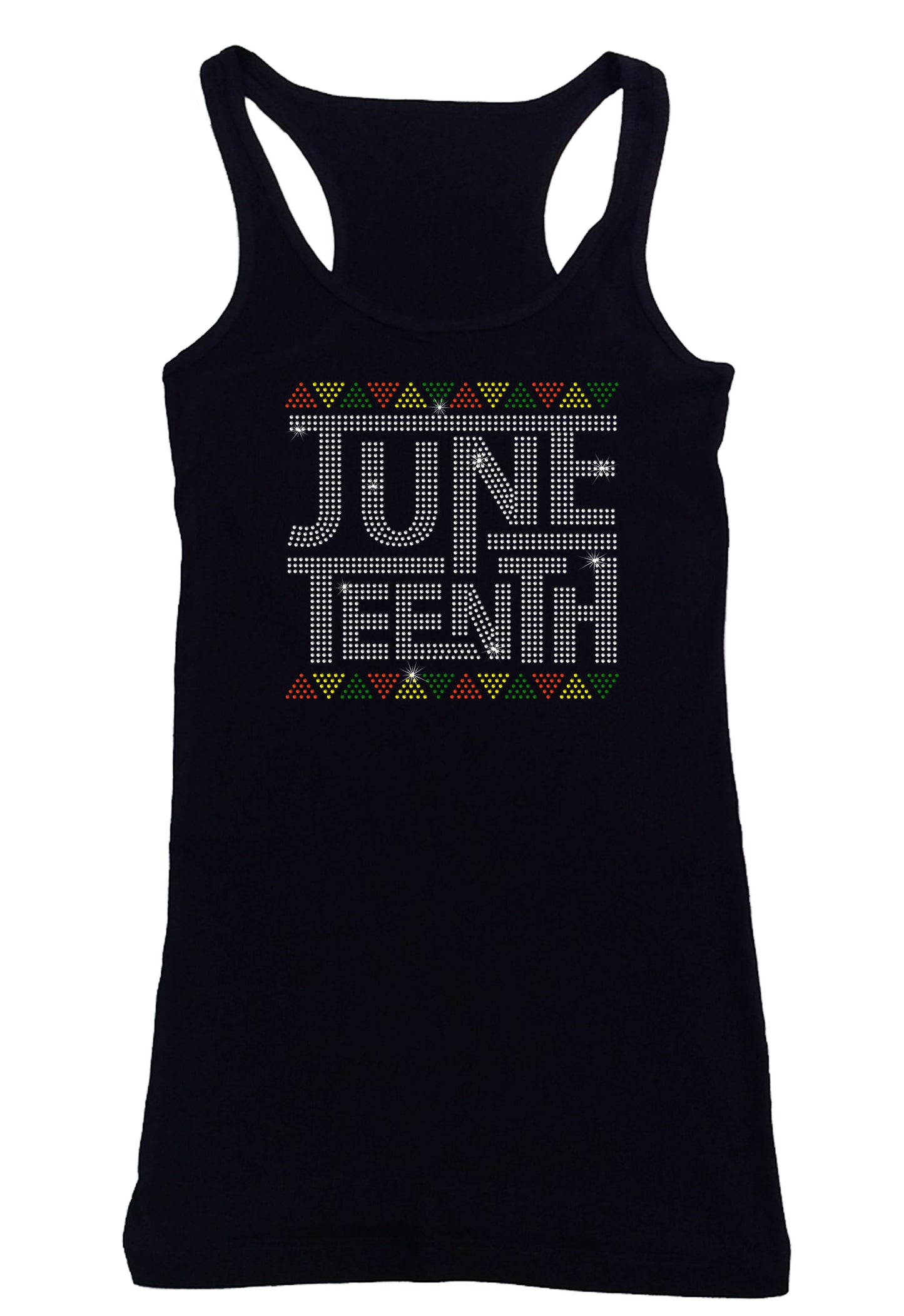 Women's Rhinestone Fitted Tight Snug Juneteenth - in Bold Letters 1865, Rhinestone Juneteenth