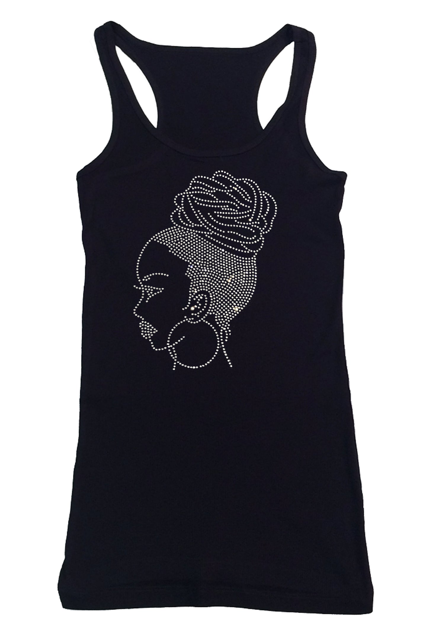 Womens T-shirt with Latina Woman in Rhinestones