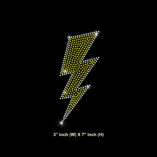 Rhinestone Transfer " Lightning Bolt " Hotfix , Iron On, Bling, Trendy, DIY