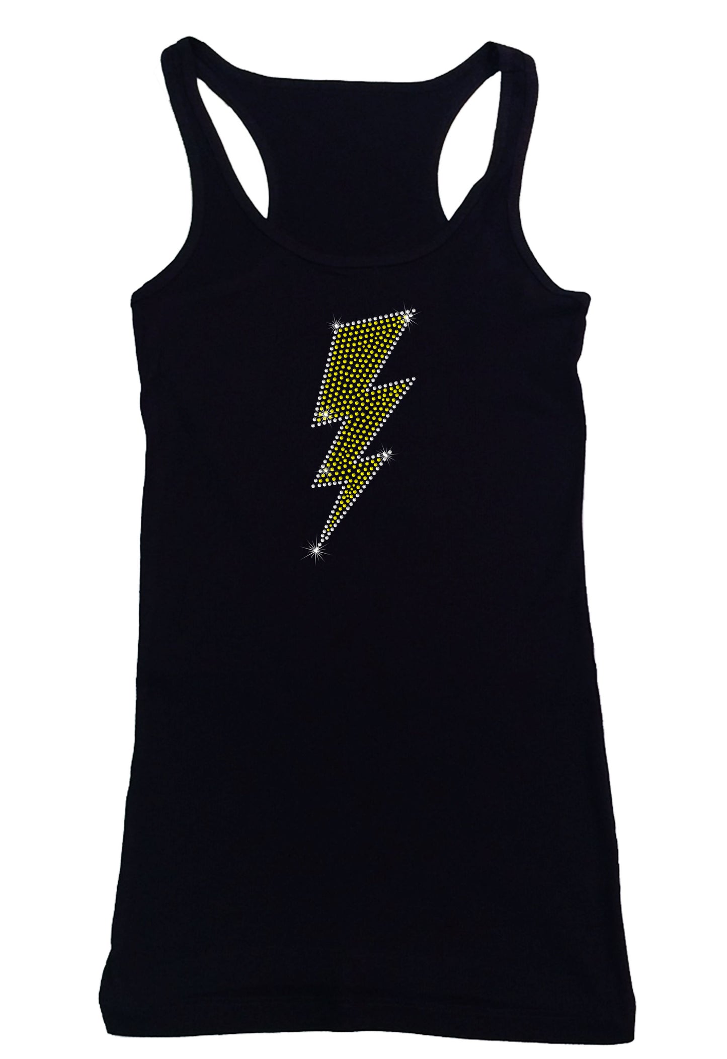 Women's Rhinestone Fitted Tight Snug Shirt Lightning Bolt