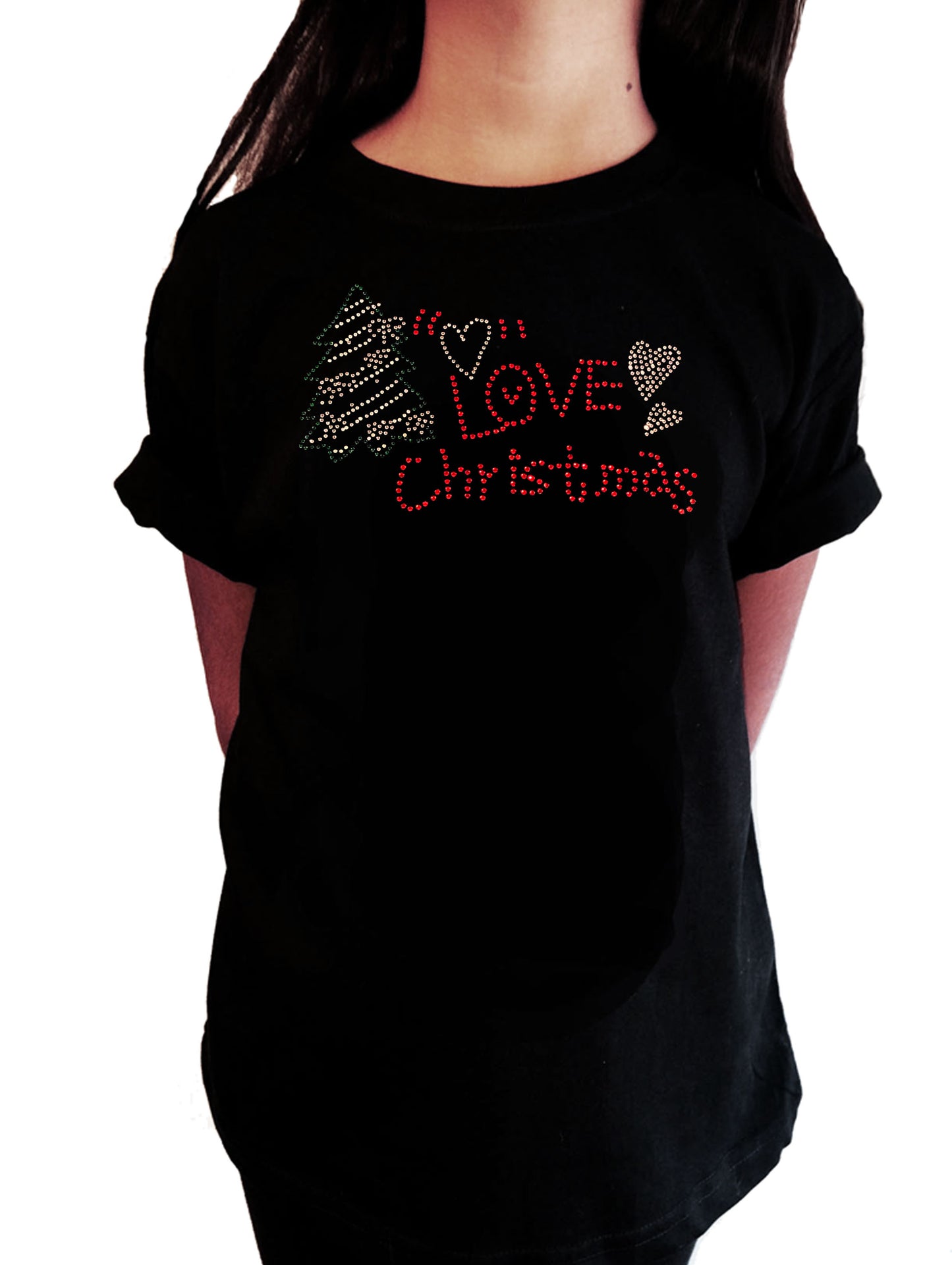 Love Christmas with Tree in Rhinestones