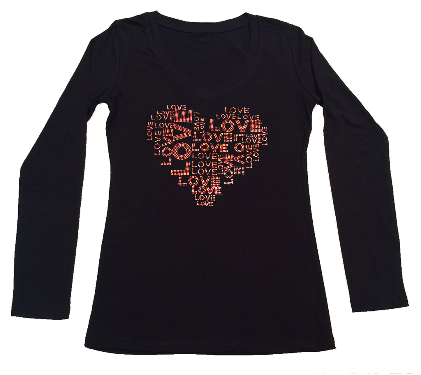 Womens T-shirt with Love Collage in Pink AB