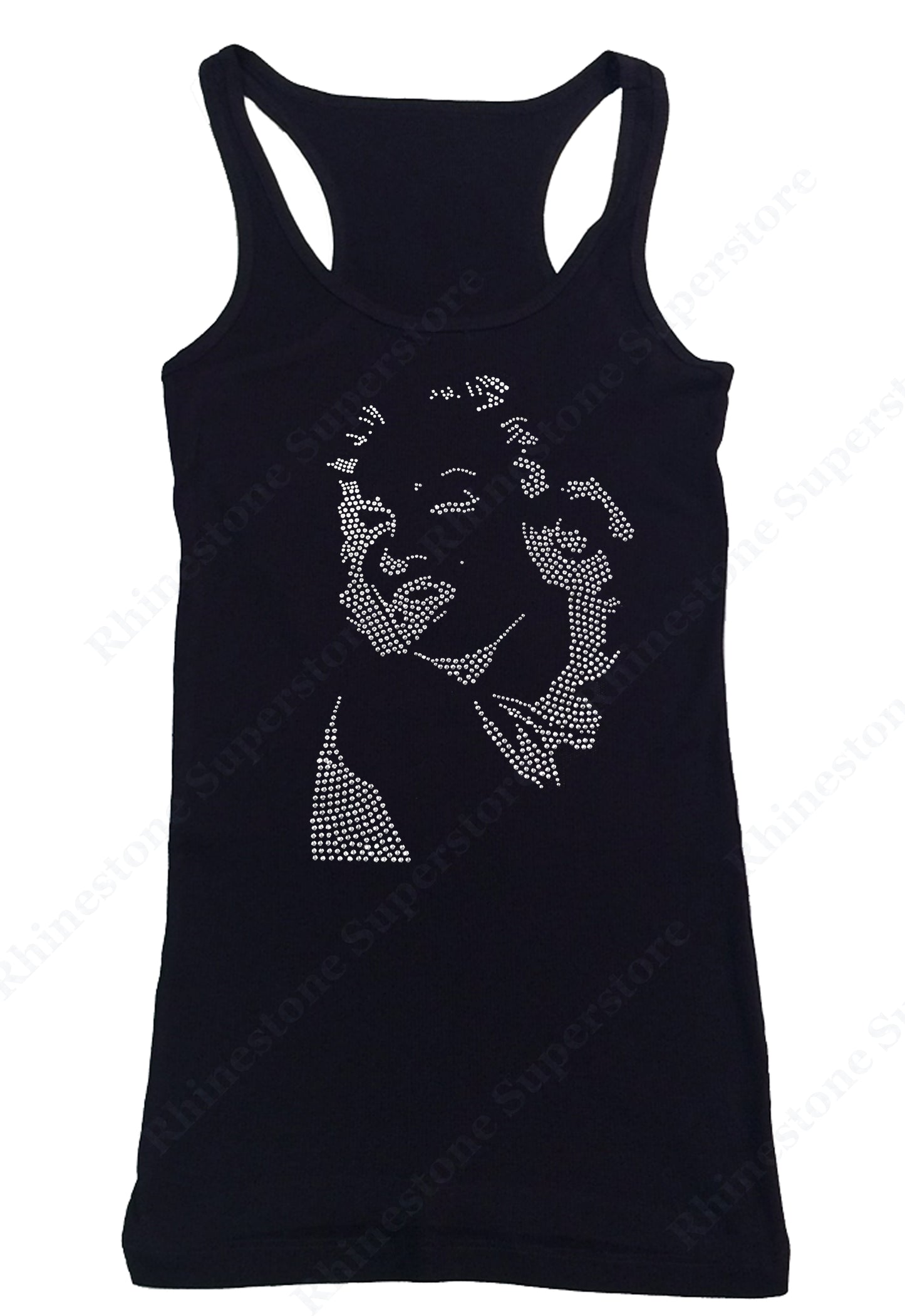 Womens T-shirt with Blessed with Marilyn Monroe in Rhinestones
