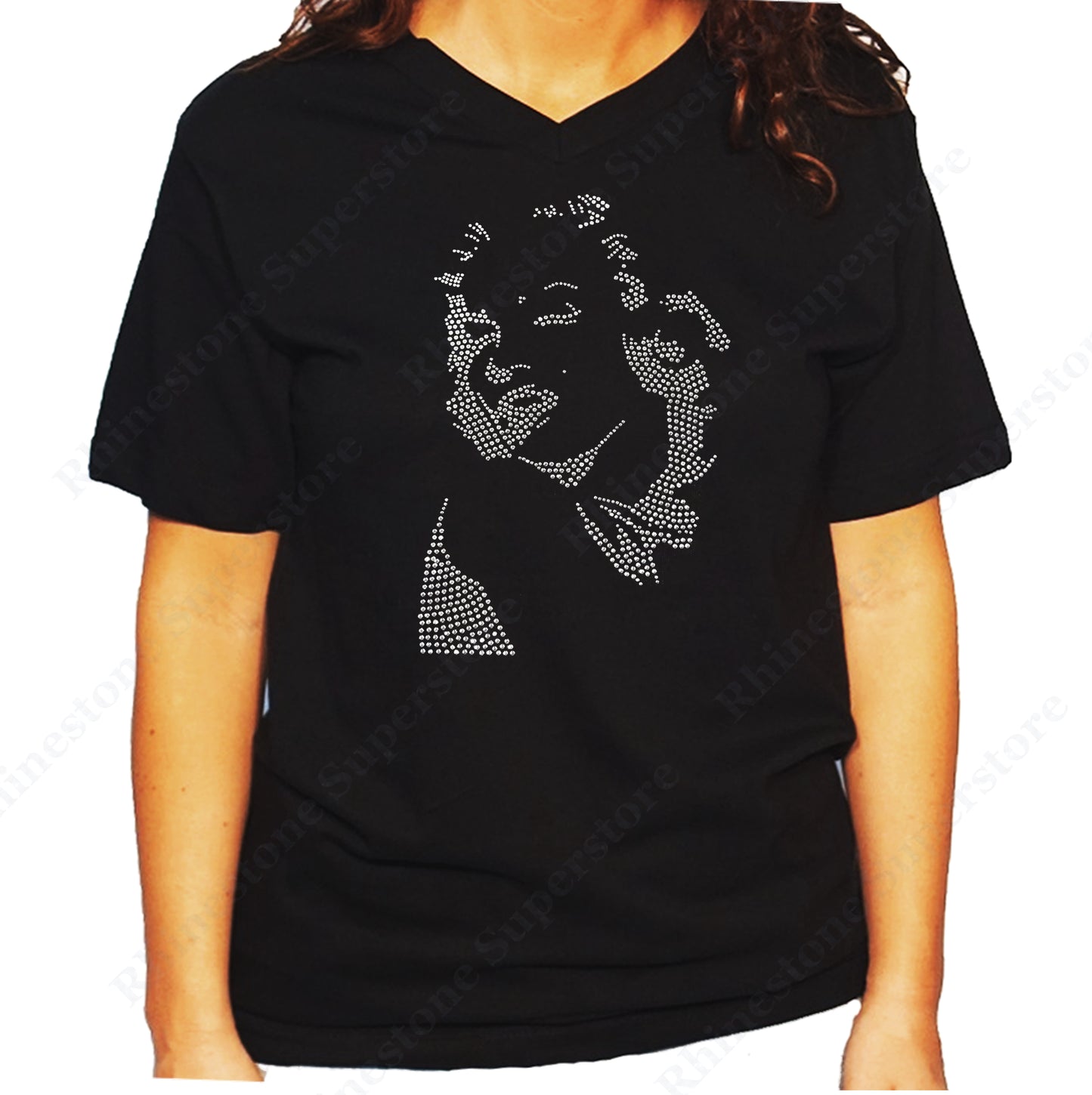 Women's / Unisex T-Shirt with Marilyn Monroe in Rhinestones