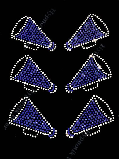Rhinestone Transfer " Megaphone " Hotfix, Iron On, DIY, Bling