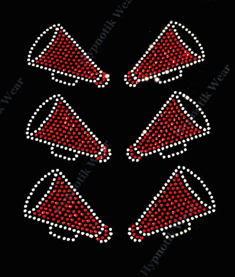 Rhinestone Transfer " Megaphone " Hotfix, Iron On, DIY, Bling