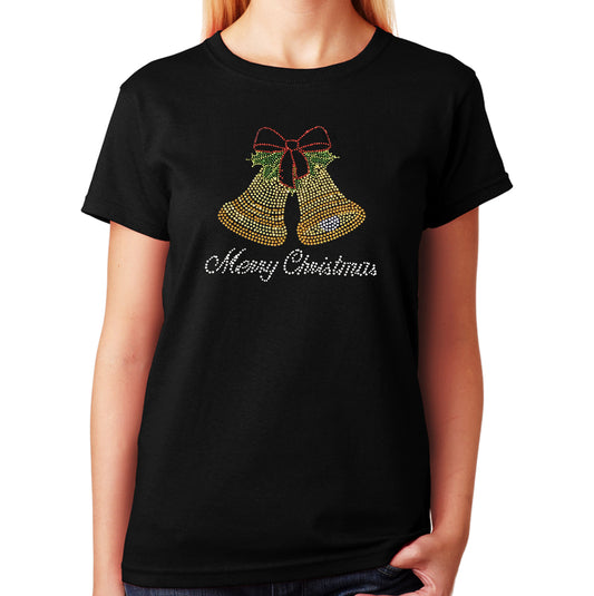 Merry Christmas Bells in Rhinestones