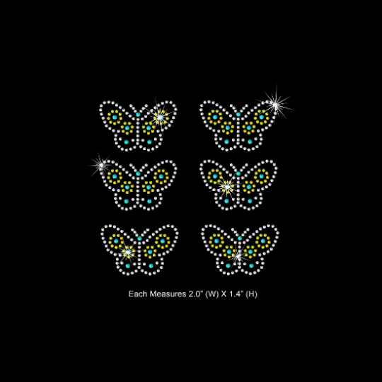 Rhinestone Transfer " Mini Butterfly " Hotfix , Iron On, Bling, Trendy, DIY