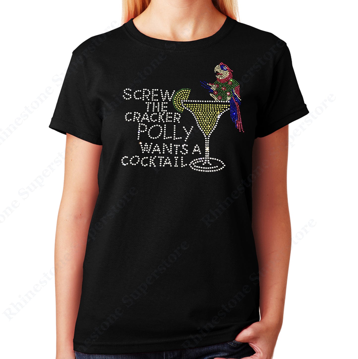Poly want a Cocktail in Rhinestones unisex
