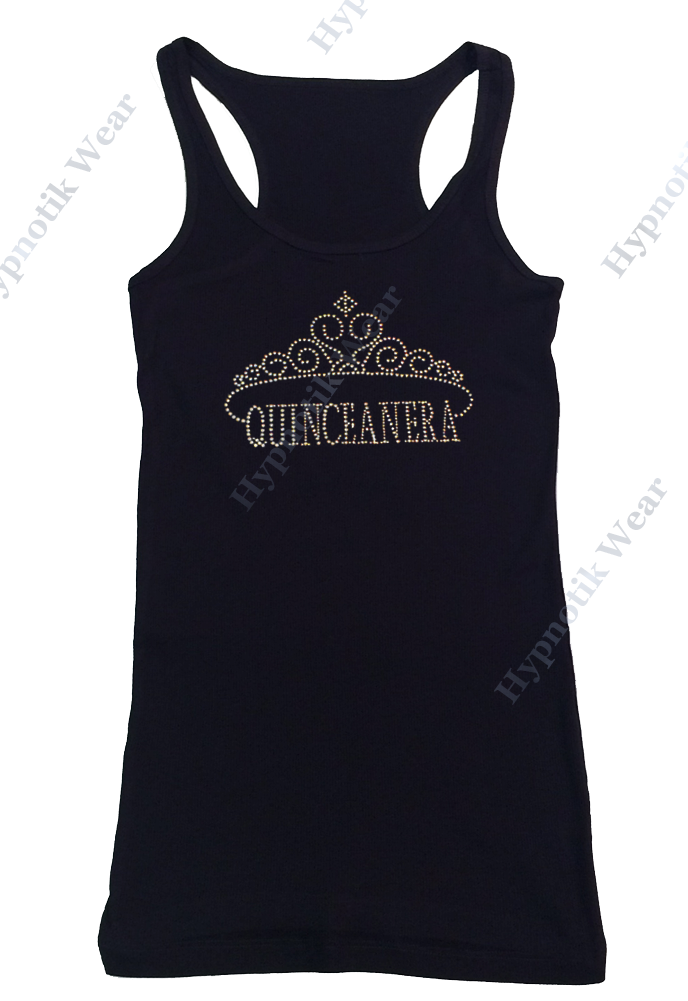 Womens T-shirt with Quinceanera Tiara in Rhinestones