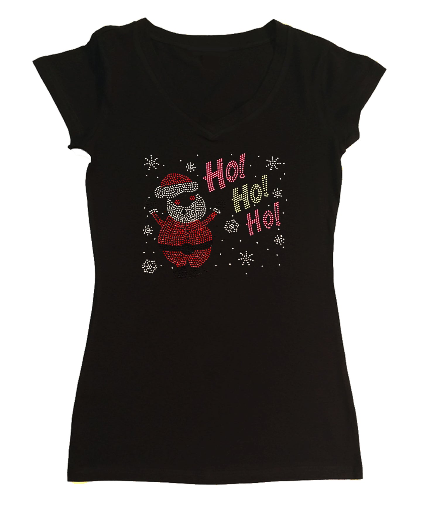 Santa with Ho Ho Ho in Rhinestones